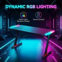 Bureau de jeu Esports AOR avec éclairage RGB, idéal pour cybercafé, bureau et apprentissage, design moderne, panneau E0, vente en gros usine