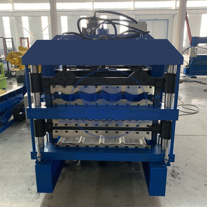 Automatic Motor-Driven Steel <b>Tile</b> Roof Roll Forming Machine for Triple Layer PPGI <b>Sheets</b> 0.3-0.8mm Thickness 1000mm Feeding - Product Image 4