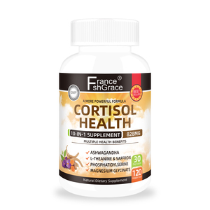 ผู้ผลิตอาหารเสริมเพื่อสุขภาพคอร์ติโซลจากอัชวากันธา 828 มก. ช่วยผ่อนคลาย บรรจุ 120 แคปซูลเพื่อสุขภาพคอร์ติโซล - Product Image 1