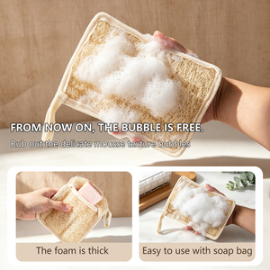 Nouvelle Tendance 2026 – Lot de 2 Sachets de Savon Carrés en Loofah 100% Naturel – Pochette Exfoliante en Maille pour Savon en Barre – Lavage en Profondeur - Product Image 3