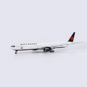 Modèle d'avion Boeing 777 <span class=keywords><strong>Air</strong></span> <span class=keywords><strong>Canada</strong></span> en résine avec train d'atterrissage et base en bois – Réplique de ligne aérienne, objet de collection, décoration d'intérieur, cadeau d'entreprise - Product Image 2