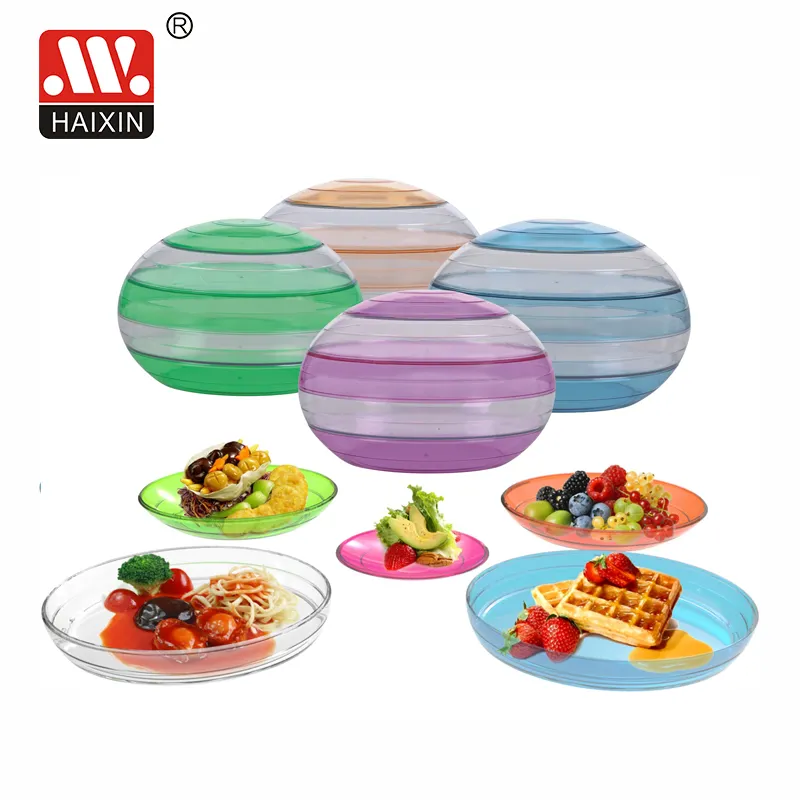 Juego de 12 platos de postre de plástico duro transparente, 15cm (6 pulgadas), platos de servicio de fiesta elegantes reutilizables, ideales para fiestas, bodas C