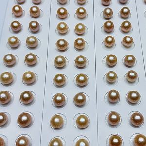 Hạt ngọc trai nước ngọt Edison tròn màu đào 11-12mm, màu tự nhiên, hạt rời, được ghép đôi để làm đồ trang sức - Product Image 3