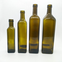 100ml 200ml 500ml 750ml Vert Carré Rond Marasca Comestible Cuisson Huile D'olive Bouteille En Verre pour Vinaigre