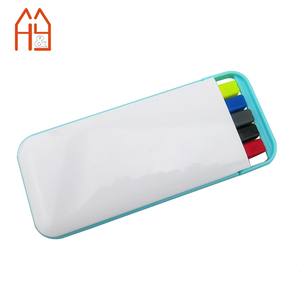 Bộ văn phòng phẩm 5 trong 1 tô sáng huỳnh quang + bút bi + bút chì cơ với hộp đựng di động-đồ dùng học tập/văn phòng - Product Image 5