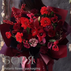 Kleine zweifarbige Ouya Papier Mini Geschenk box Wasserdichtes frisches Blumen verpackungs papier Verdicktes Harz beschichtete Rolle Großhandel - Product Image 1