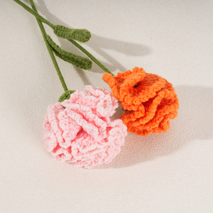 Handmade Crochet <span class=keywords><strong>Rose</strong></span> Bouquet cẩm chướng vĩnh cửu Hoa nhân tạo dệt kim dệt & vải thủ công mỹ nghệ cho ngày Valentine - Product Image 3