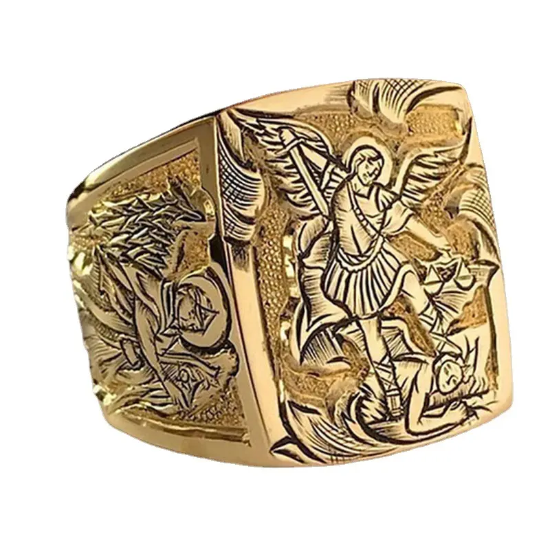 Ewelry-Anillos conmemorativos de mitos y leyendas antiguos, variedad de anillos dorados estilo europeo y mericano