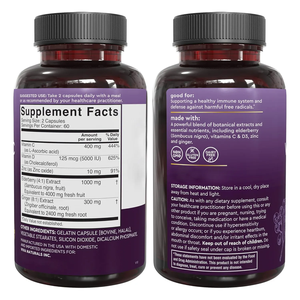 エルダーベリービタミンC亜鉛カプセルエルダーベリーカプセルエルダーベリー免疫強化カプセル - Product Image 2