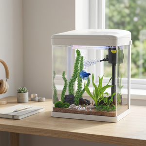 2 <strong>Gallon</strong> Glass Betta Fish <strong>Tank</strong> <strong>3</strong> in 1 <strong>Aquarium</strong> with Filter Light Desk Mini Fish Bowl for Home Office - Product Image 3