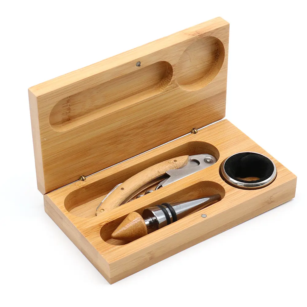 Fathers Day Gift 2023 Wine Bottle Opener Set Novelty Bar Ware Wine Accessories Bar Tools With Wooden Box