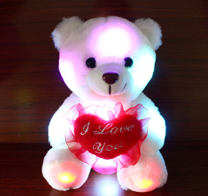 Ours en peluche lumineux rose, jouets en peluche, éclairage LED, grand ours en peluche avec nœud, coussin en peluche, ours en peluche, cadeau de Saint-Valentin, cadeau d'anniversaire - Product Image 6