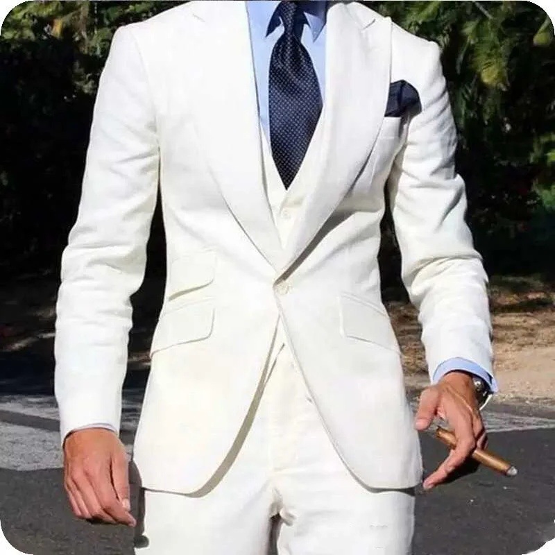 Gilet de costume blanc et pantalon habillé
