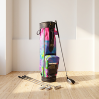 Sac de golf vintage HIBO en toile personnalisée et cuir véritable, design tie-dye, capacité de 14 clubs de golf