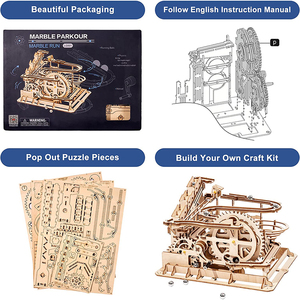 <span class=keywords><strong>Robotime</strong></span> <span class=keywords><strong>Rokr</strong></span> LG501, Juego de Construcción de Modelo de Rueda Hidráulica, Kits de Construcción de Modelos DIY, Rompecabezas de Madera 3D con Canicas - Product Image 5
