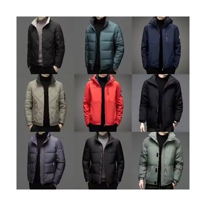 Nouveau chaud hommes lumière vers le bas hommes mode manteau à capuche court léger jeunesse Slim Fit manteau vers le bas s rembourré noir - Product Image 1