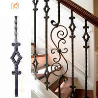 Großhandel Fabrikverkauf Europäisches Design 9/16 Zoll Quadratische Geschmiedete Massive Treppengeländer-Stäbe Schmiedeeiserne Balustraden für Innenbereich