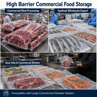 Sacs de mise sous vide souples, résistants, transparents, de qualité alimentaire, pochettes de conservation, sacs de mise sous vide en nylon brillant pour aliments