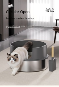 Lettiera per Gatti in Acciaio Inossidabile 304 con Bordi Alti, Anti-Schizzi, Facile da Pulire, Antiaderente, Grande, Resistente agli Odori - Toilette per Gatti all'Ingrosso - Product Image 5