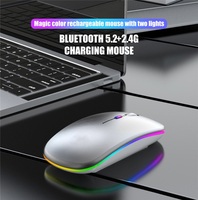 Souris sans fil BT rechargeable personnalisée en usine, ultra-mince, mini, rétroéclairée RGB, type-C, 2.4G, souris sans fil BT adaptée aux ordinateurs portables