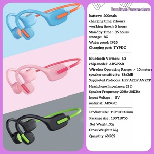 Headphone Nirkabel OTHC Anak-anak dengan Konduksi Tulang dan Pengait Telinga, LED 5.3, Tahan Air IPX-5, Baterai 200mAh, Waktu Putar 5-10 Jam, Cocok untuk Hadiah - Product Image 6