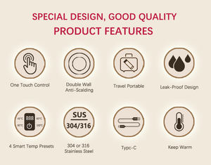 <span class=keywords><strong>Bouilloire</strong></span> super portable <span class=keywords><strong>500</strong></span> <span class=keywords><strong>ML</strong></span> à double paroi, <span class=keywords><strong>mini</strong></span> tasse à contrôle de température, bouilloires de voyage électriques, protection contre la surchauffe - Product Image 6