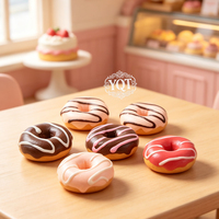 Breloque en résine simulée en forme de donut pour accessoires de colle crème faits main DIY, figurine miniature en résine
