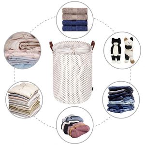 Sacs panier à linge avec poignée en cuir durable sacs pliables panier à linge - Product Image 6