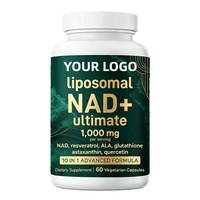 Capsules de NAD+ liposomales 500 mg, mononucléotide de NAD, resvératrol, antioxydant, complément alimentaire pour soutenir le système immunitaire, 60 capsules dures pour femmes