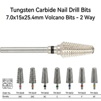 Fraise à ongles en carbure de tungstène, tête de polissage droite en acier tungstène pour équipement de nail art et vernis gel