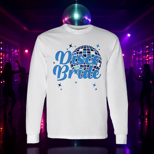 T-shirt à manches longues de style disco rétro vintage pour la mariée et les demoiselles d'honneur, t-shirts promotionnels assortis - Product Image 3