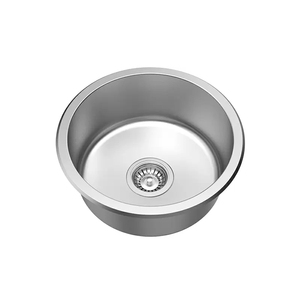 Fregadero de Cocina de Barra Impermeable de Una Sola Cubeta, Diseño Curvo Liso y Completo, Troquelado Profundo, Personalizado, de Montaje Inferior - Product Image 5
