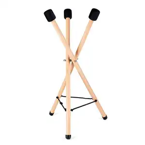 Stalen Tong Trommelhouder Handplaat Ondersteuning Houten Frame Drumsticks Massief Hout Trommel Rek