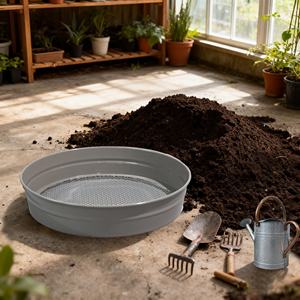 Tamis à terre de jardin en métal galvanisé, tamis à terre robuste, tamis à mailles pour compost, <span class=keywords><strong>sable</strong></span> <span class=keywords><strong>et</strong></span> pierres - Product Image 2