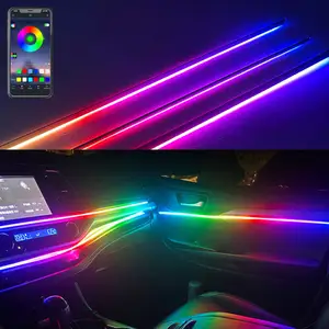 Led רכב רגל הסביבה אור ניאון מצב רוח תאורת מוסיקה בקרת App RGB אוטומטי פנים דקורטיבית סימפונית אור הסביבה