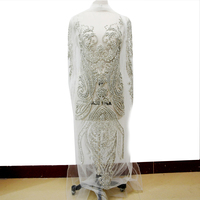 Applique élégante de mode en perles de verre en cristal pour la mariée avec des manches WDP-069all