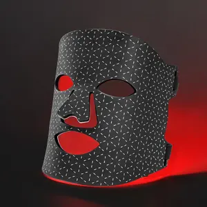 Máscara de silicone flexível LED vermelho infravermelho azul para cuidados com a pele terapia de luz 630nm 830nm 455nm OEM 2024 melhor máscara de LED de beleza facial