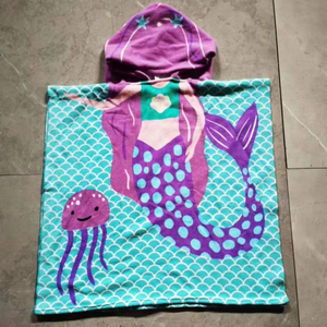 Haute qualité <span class=keywords><strong>pas</strong></span> <span class=keywords><strong>cher</strong></span> chaleur Transit impression <span class=keywords><strong>Surf</strong></span> <span class=keywords><strong>Poncho</strong></span> enfants été serviette de plage personnalisé dessin animé impression enfants <span class=keywords><strong>Poncho</strong></span> - Product Image 5