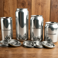 Canette en aluminium vide pour boissons, recyclable, en métal, vente en gros, logo personnalisé