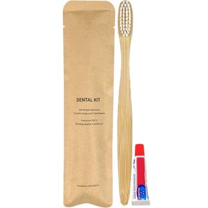 Eco-Friendly Sustainable Disposable Hotel Bathroom Amenities <b>Set</b> with Dental Kit Toothbrush and Moisturizing Toothpaste - Product Image 2