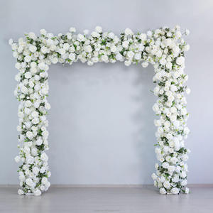 Dekorasi Latar Belakang Pernikahan Lengkungan Persegi Mawar Buatan Putih Hydrangea, Rangkaian Bunga untuk Lamaran Pernikahan di Luar Ruangan - Product Image 3
