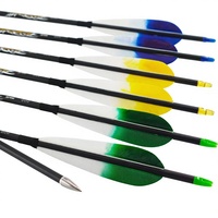 Arc et flèches de chasse professionnels pour le tir à l'arc, flèches en carbone ID6.2mm, Spine340/400/500/600/700, plumes de dinde 5 pouces