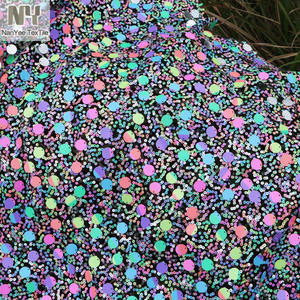 Nanyee Текстиль 3 + 5 + 18 мм, мелированная разноцветная ткань с блестками - Product Image 2