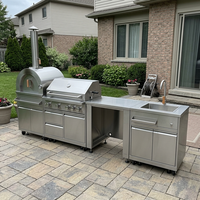 Cuisine extérieure modulaire certifiée CE, en acier inoxydable antibactérien, durable et robuste pour patio