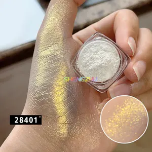 Pigmentos de mica de interferência de cosméticos, efeito de arco-íris iridescente sombra de maquiagem cosmética pigmento em pó