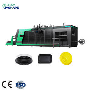 Mesin Vacuum Thermoforming Otomatis Mesin Pembentukan Vakum Tiga Stasiun Mesin Otomatis untuk Nampan Makanan Cepat Saji Kotak Buah - Product Image 1