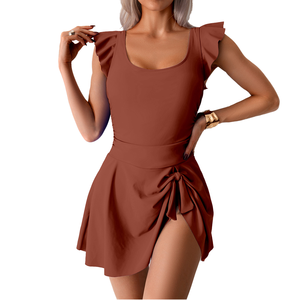 Traje de Baño de Una Pieza Personalizado, Nuevo, para Mujer, Estilo Deportivo y Conservador, Talla Grande, Transpirable, Venta al Por Mayor - Product Image 1