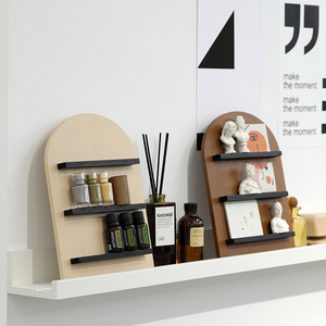 Creative Arched Wooden Storage Rack 22x29x5cm 3 Tier <b>Pine</b> Desktop <b>Shelf</b> For Essential Oils Nordic Style - Product Image 1