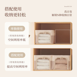 Foldable Clothing Organizer <b>Storage</b> <b>Box</b> With Waffle Mesh And Clear Window Steel Frame Rectangle Shape For Home Use - Product Image 4