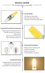 Hot bán COB G4 <span class=keywords><strong>Led</strong></span> 2 Wát <span class=keywords><strong>Dimmable</strong></span> Mặt dây chuyền bóng đèn ánh sáng G4 AC/DC12V <span class=keywords><strong>Dimmable</strong></span> Silicone <span class=keywords><strong>Mini</strong></span> G4 <span class=keywords><strong>G9</strong></span> <span class=keywords><strong>LED</strong></span> bóng đèn - Product Image 5